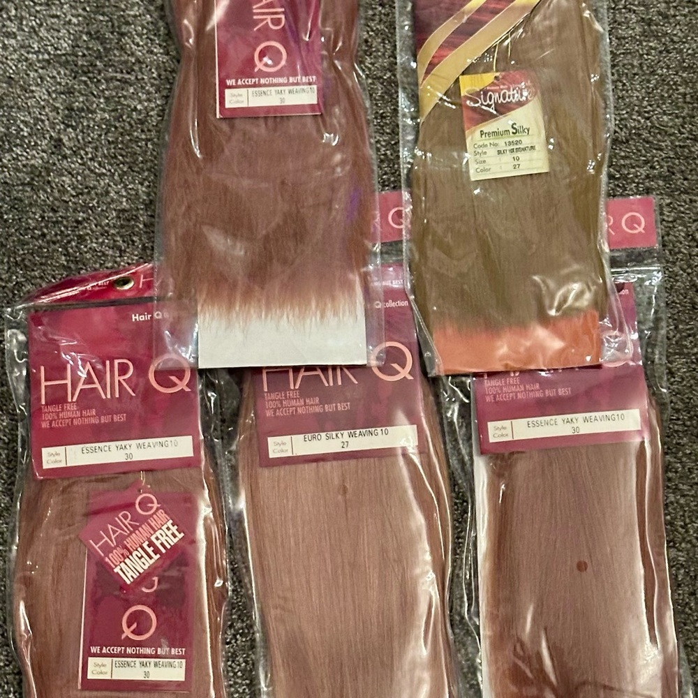 Lot of 5 Hair Q & Signature 100% Human Hair Extensions | 10” Essence NEW!